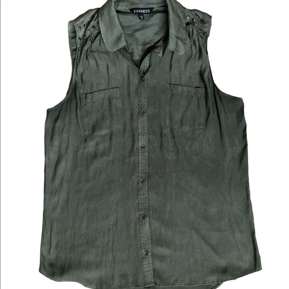 Express Sleeveless Olive Top